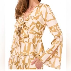 Parker Satin Cream and Tan Women's Top